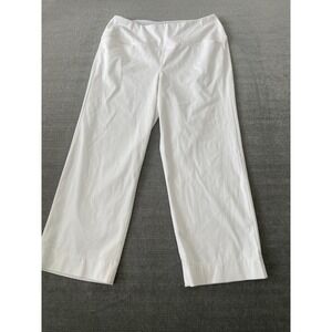 J Jill Wearever Pants Womens M White Pull On High Rise Straight Resort Coastal